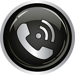 The image depicts a black and silver round icon representing a phone handset with a Wi-Fi signal, possibly indicating VoIP or internet calling services.
